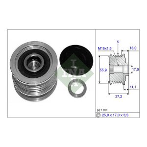 Fulie alternator (cu 5 caneluri) Sandero 1 - 1.4 mpi INA