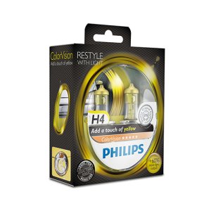 Set 2 becuri H4 12V 60/55W YELLOW COLOR VISON PHILIPS