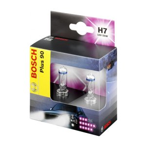 Set de 2 becuri H7 12V 55W PX26d PLUS 90 BOSCH