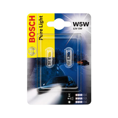 Set de 2 becuri W5W 12V 5W W2,1X9,5d (blister) BOSCH - Apasa pe imagine pentru inchidere