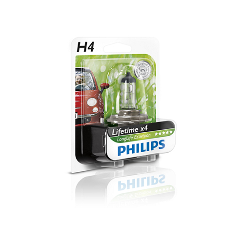 Bec far H4 60/55W 12V LONGER LIFE ECOVISION PHILIPS - Apasa pe imagine pentru inchidere