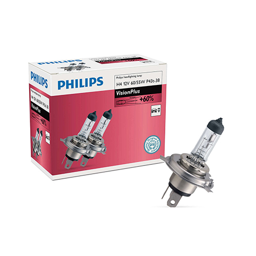 Set 2 becuri far H4 60/55W 12V VISIONPLUS PHILIPS - Apasa pe imagine pentru inchidere