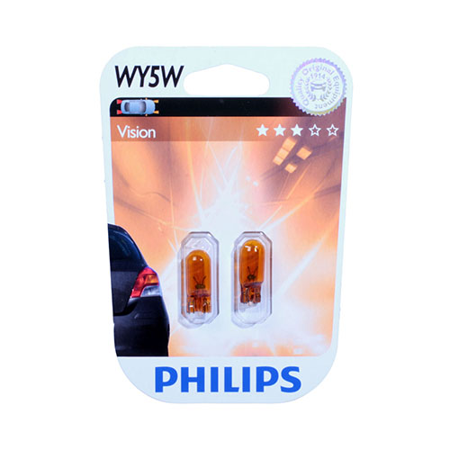 Set de 2 becuri WY5W 12V 5W W2,1X9,5d galben (blister) PHILIPS - Apasa pe imagine pentru inchidere
